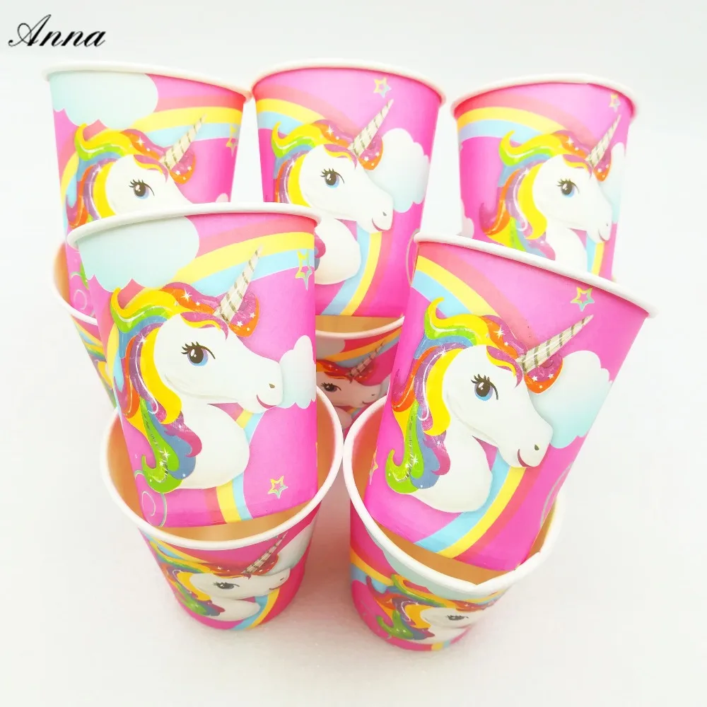

10pcs/lot Unicorn Party Supplies Paper Cup Cartoon Birthday Decoration Baby Shower Theme Boys Unicorn party