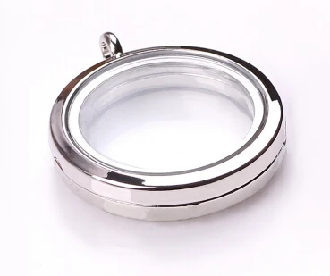 

10SET/lot 30MM Plain Round Magnetic Memory Glass Floating Locket Pendant With Free Chains