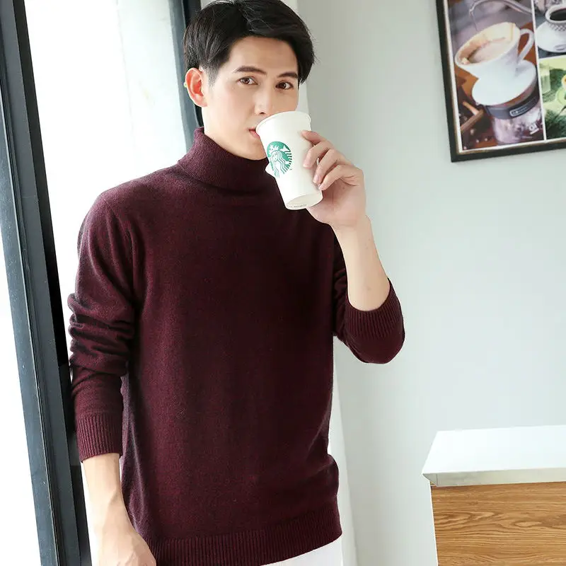 2019 Sweater Men Autumn Winter Warm Mens Cashmere Knitted Wool Sweaters Solid Color Casual Turtleneck sweater Pullover Men 2019 Sweater Men Autumn Winter Warm Mens Cashmere Knitted Wool Sweaters Solid Color Casual Turtleneck sweater Pullover Men