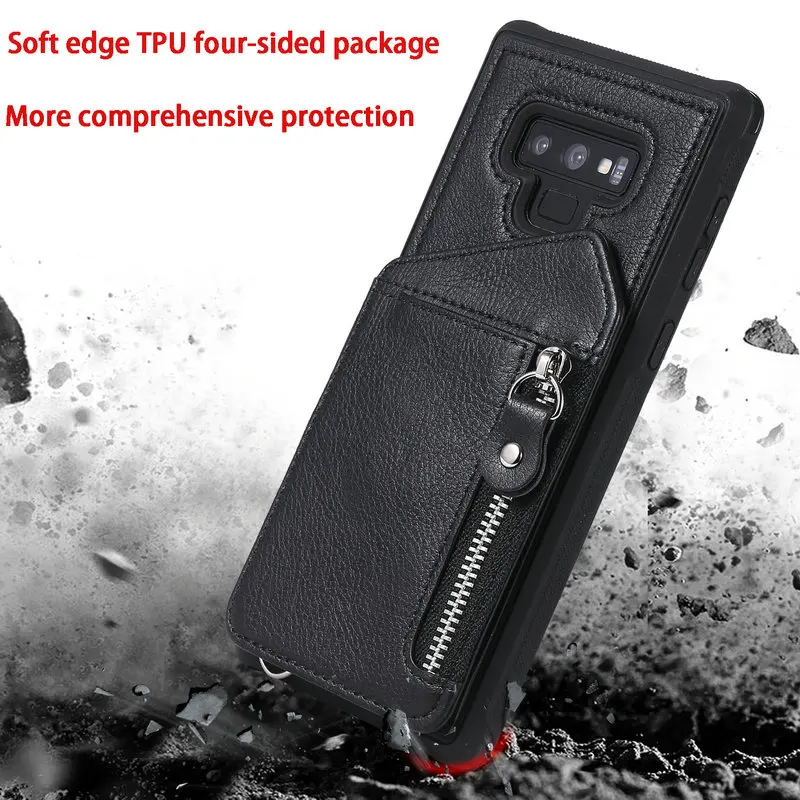 

Zipper Flip Etui for Coque Samsung Note9 Case Samsung Galaxy Note 9 Case Luxury Leather Card Slot for Funda Samsung Note 8 Cover