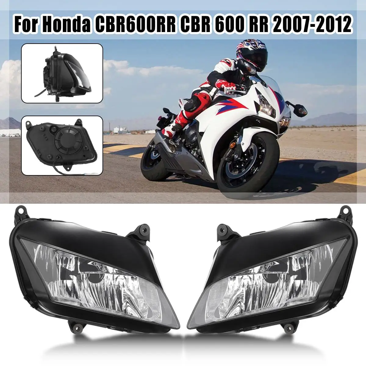 Мотоцикл LED фара для Honda Cbr 600Rr 2007 2008 2009 2010 2011 2012 Cbr600 600 Rr укладки мотоцикла света в сборе