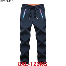 Весенние мужские черные спортивные брюки свободные плюс размер 6XL 7XL 8XL спортивная одежда Большие размеры большие модные эластичные хлопковые брюки 46 48