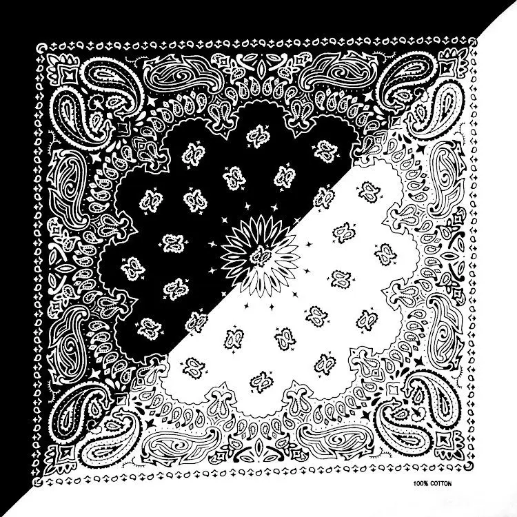 New 100% Cotton 2 Colors In Half Paisley Bandanas Scarf Punk Hip Hop Headwear/Hair Neck Wrist Wrap Band Headtie for Men mens dress scarf