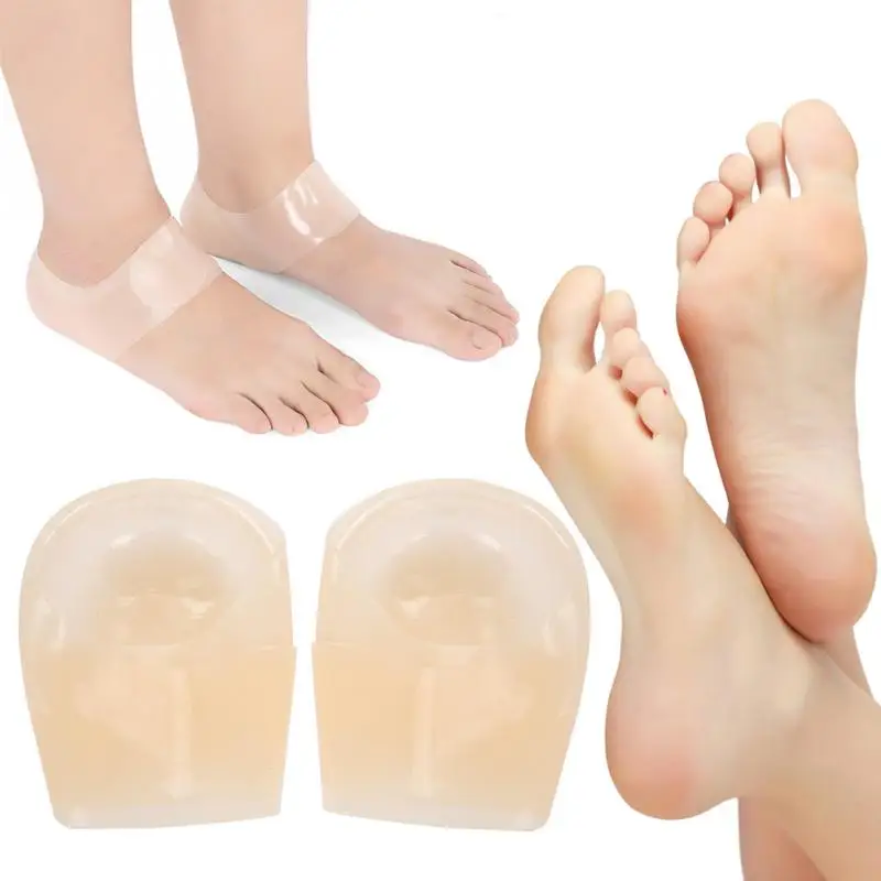 

1 Pair Silicone Plantar Fasciitis Heel Spur Ankle Support Pain Relief Anti-crack Protector Gel Heel Cushion Protectors