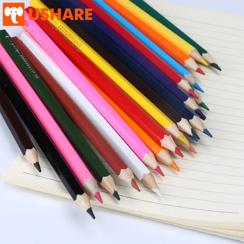 USHARE Professional color ful Pencil Manufacture новый продукт твердый неводорастворимый классический 24 цвета художественная роспись цветные карандаши