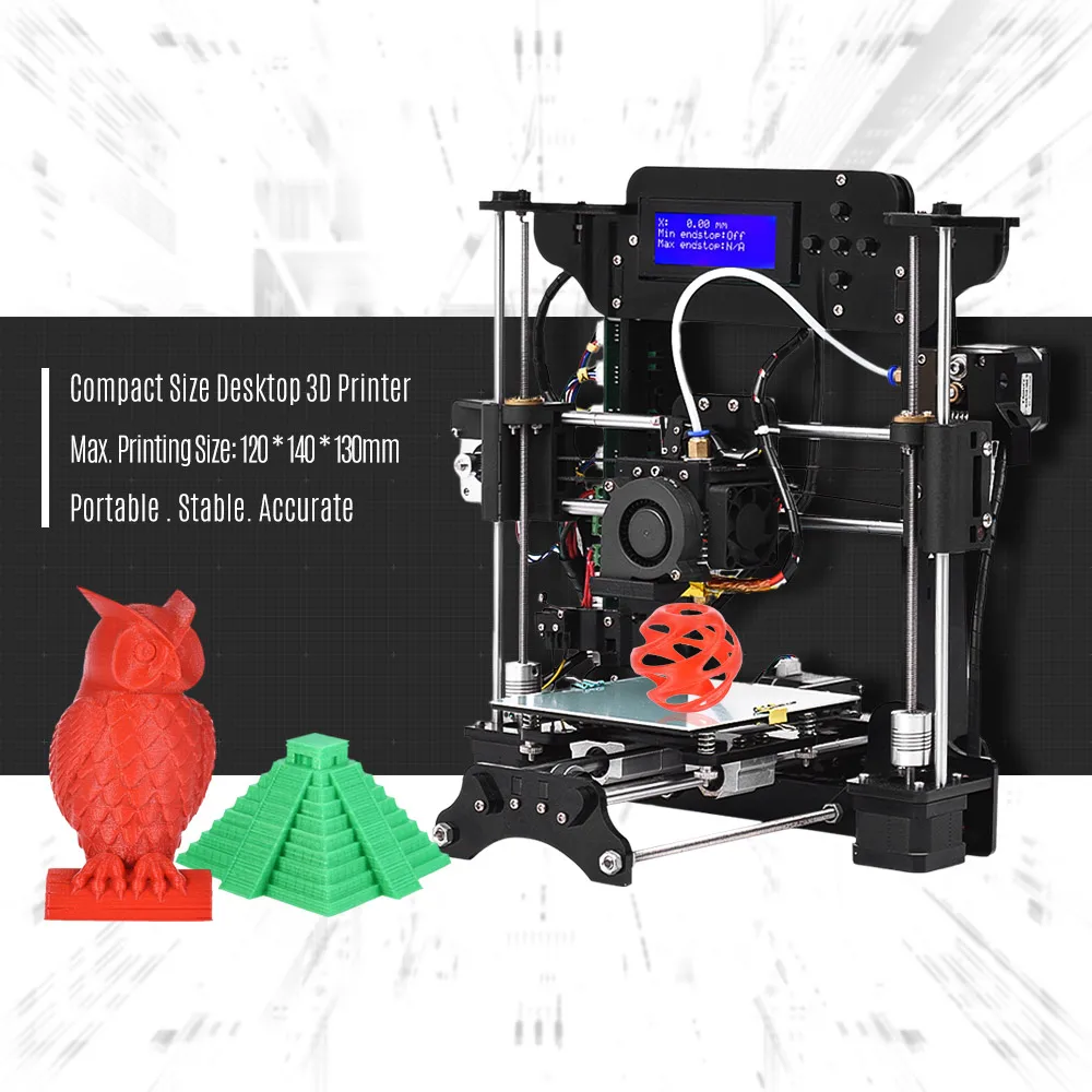 Распродажа XY-100 tronxy DIY Kit портативный настольный 3d принтер Высокая точность MK10 экструдер 2004A ЖК-экран с 8 Гб карта памяти