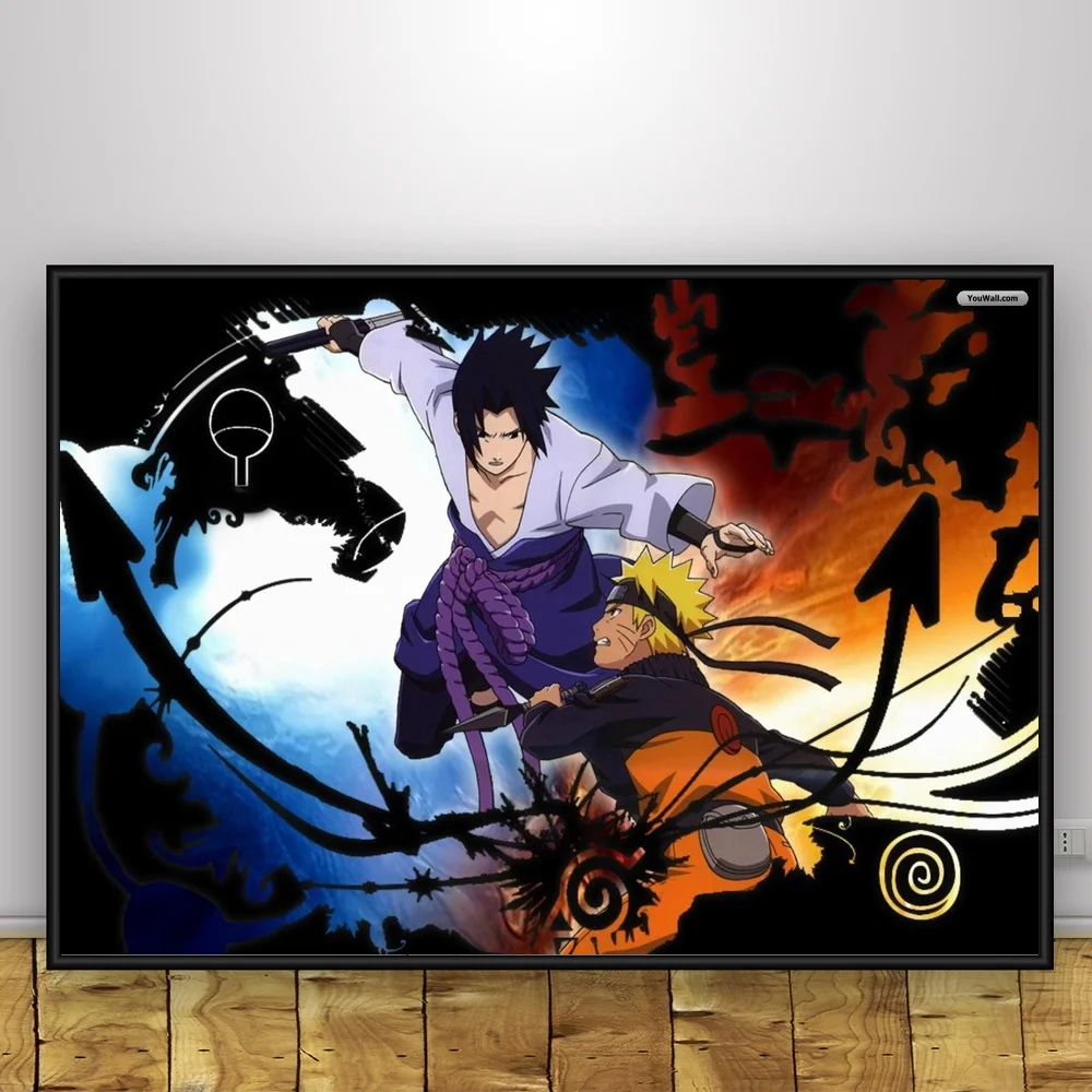 Художественный шелковый постер Kyuubi Vs Susanoo домашний декор 12x18 24x36 дюймов|Рисование