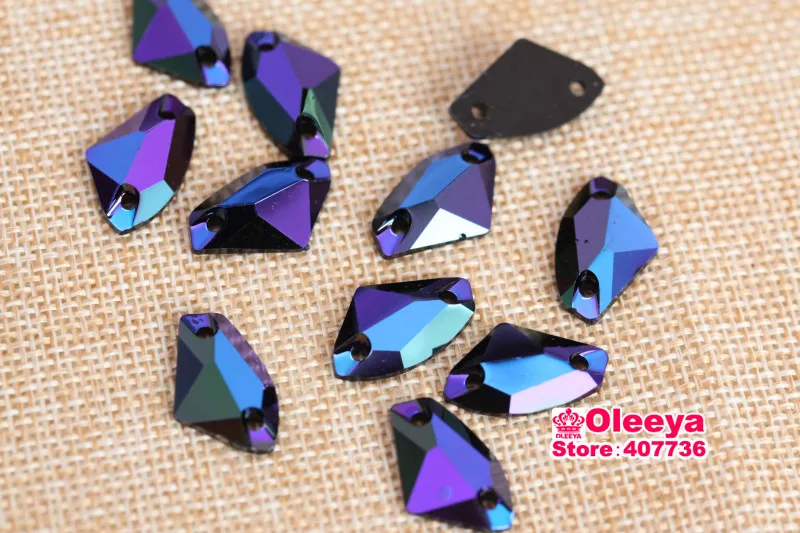 dark amethyst ab resin sew on rhinestone black bottom oleeya (3)