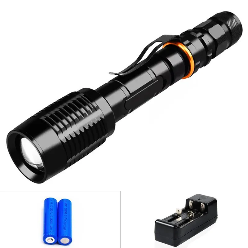 

5 modes zoom LED Tactical Flashlight 8000 Lumen Handheld Torch Zoomable Shock Resistant Waterproof Survival Flashlight