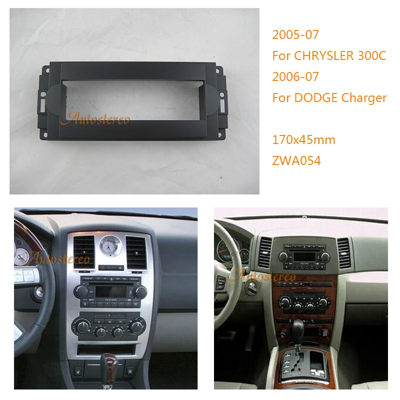 

Car Radio fascia for CHRYSLER 300C 2005-07 PT Cruiser 2006-10 DODGE Charger Jeep Mitsubishi Trim kit surrounded Frame panel face