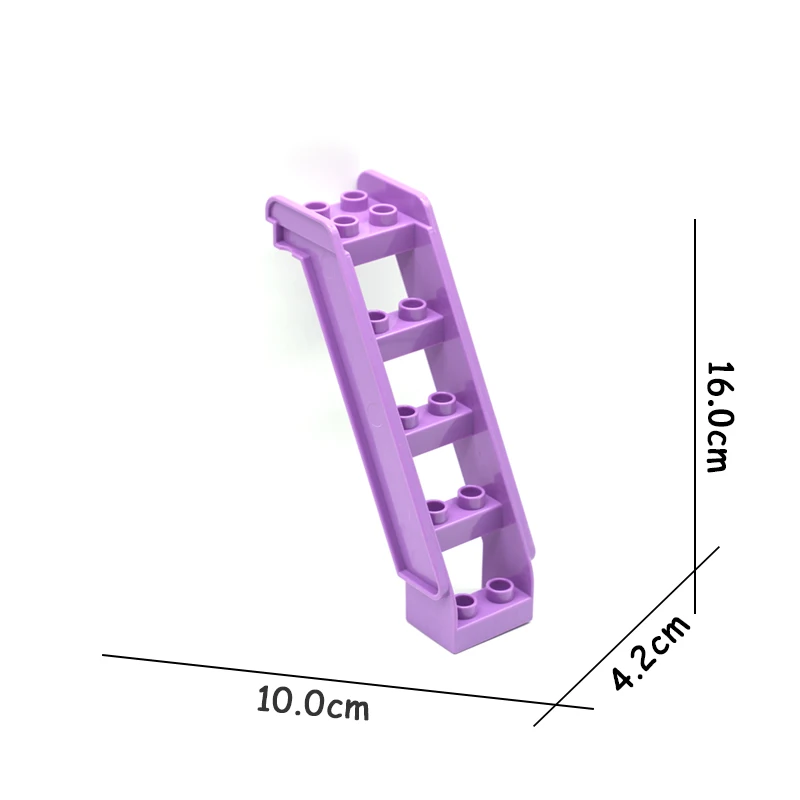 Забор раздвижная лестница Кливер лестница набор кирпичи большие частицы строительные блоки аксессуар для детей DIY Подарочные игрушки совместим с Duplo - Цвет: Purple ladder