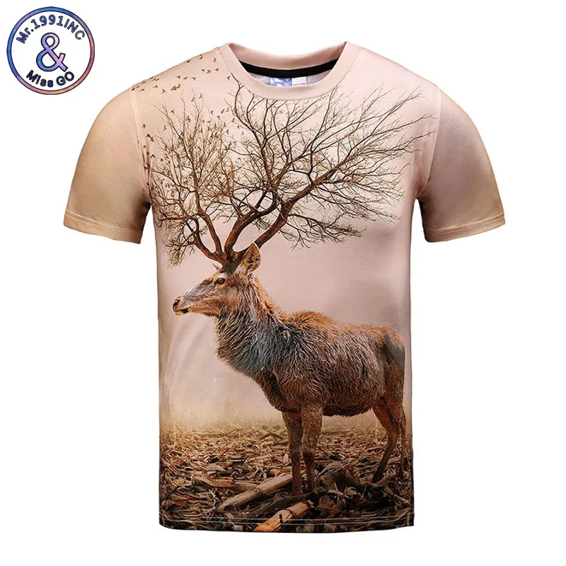 

Mr.1991INC Very Nice Model T-shirt men/women 3d t shirt funny print autumn tree antlers deer summer tops tees plus size XXXL