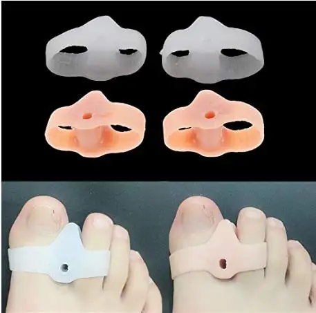 

5 Pairs/lot Double Loops Silicone Gel Toes Separators Spacers Feet Straightener Bunion Corrector Hallux Valgus Toe Spreader