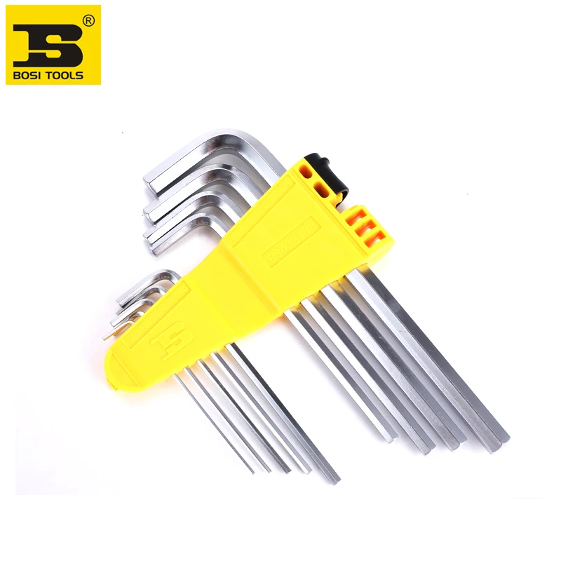 

free shipping BOSI 9PC Allen Wrench Hex Key Set Long Short Arm 1.5-10mm