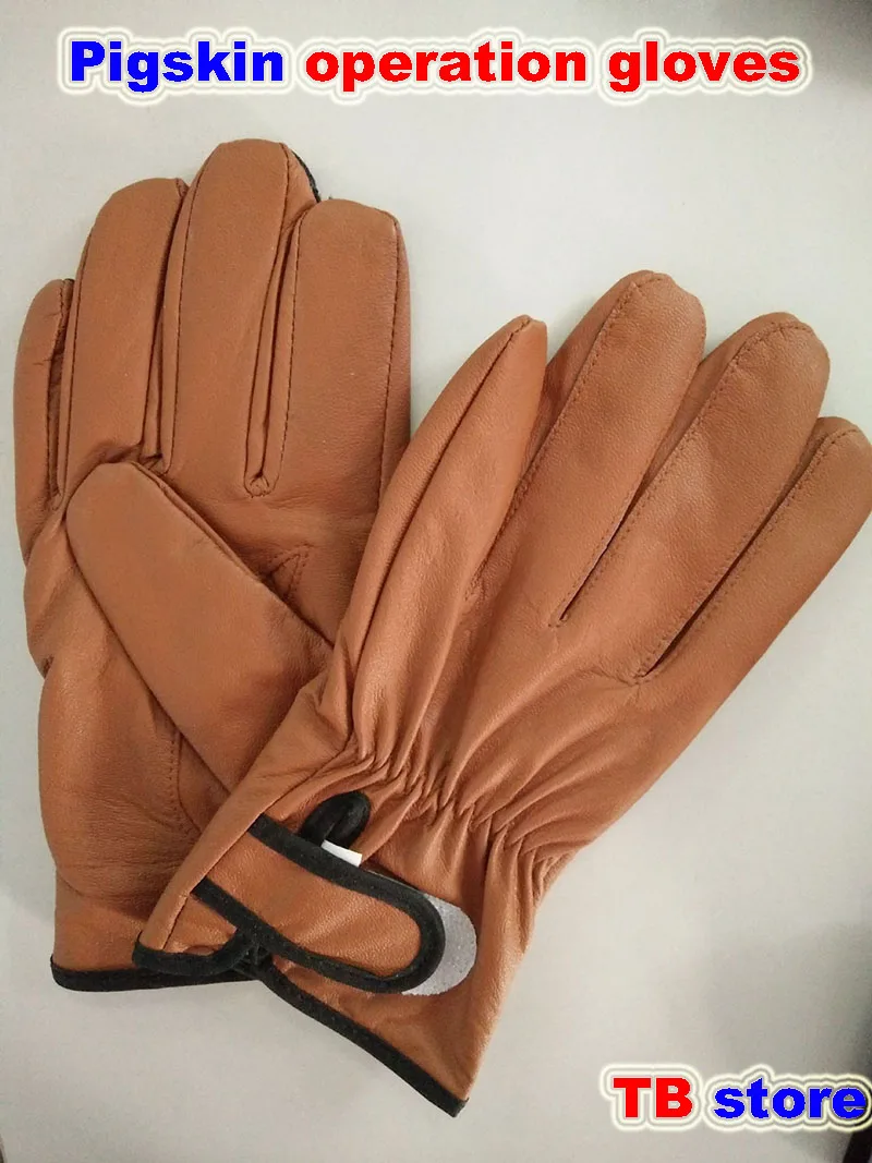 brown Pig skin Working gloves Comfortable Breathable Non slip gloves