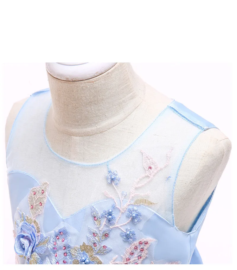 Elegant Fower Girls Dress Wedding Party Kids Princess Ball Gown Children Embroidered Beading Dresses For Girls Clothes Vestidos (6)