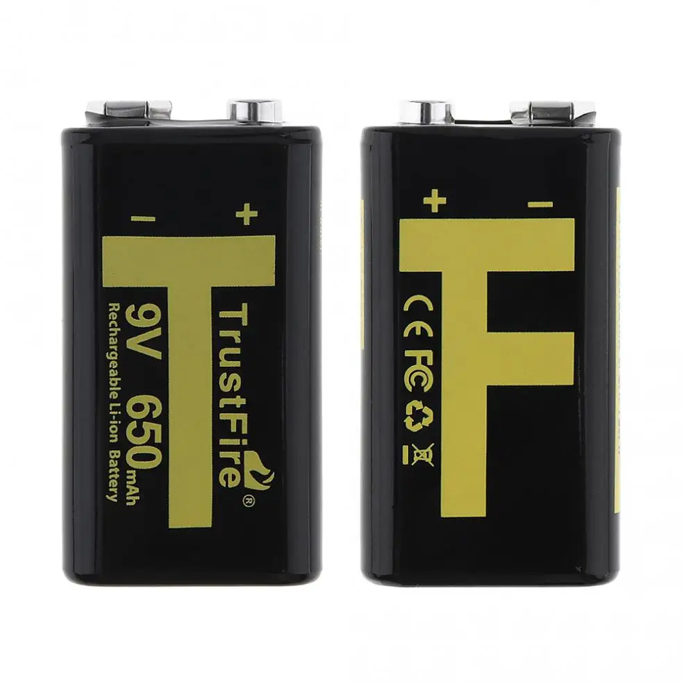 

4pcs/lot TrustFire 9V 6F22 650mAh Li-ion Rechargeable Battery with 1000 Cycle for Multimeter Wireless Microphone Alarm