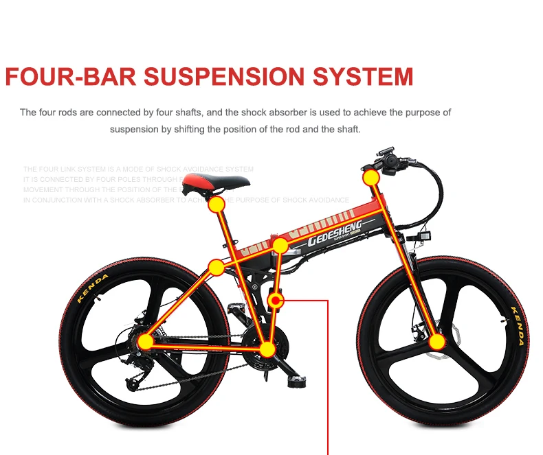 Top 26inch electric mountain bicycle 48v 500w lithium battery Fitness pas Hydraulic disc brake Air pressure fork  Lighter MTB 10