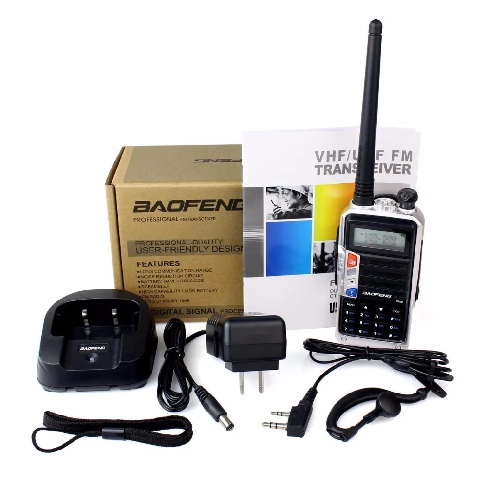 Baofeng F12P Ham Walkie Talkie Двухдиапазонная новая Серебристая портативная рация мощностью
