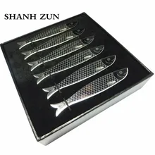 SHANH ZUN 6 pcs Metal Collar Stays Stainless Steel Fish Design Collar Stiffeners 2.2/2.5 Best Shirt Gift Set for Men shanh zun personalized customize engraved stainless steel metal collar bones shirt tabs stiffeners inserts golden gift for men