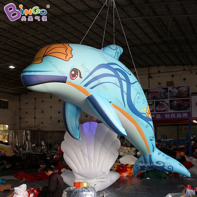 ส่วนบุคคล5เมตรความยาวGiant Inflatable Dolphin/วัสดุPVC Vivid Airปิดผนึก