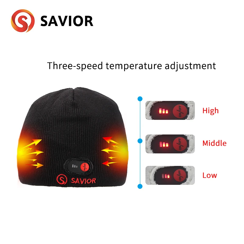 Savior battery hat for winter outdoor sports keep warm heat therapy quick heating head protect 3 levels control unisex gift Hot