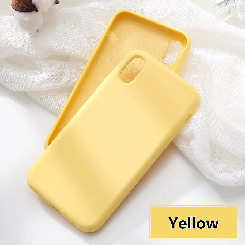 Original Simple Color Silicone Phone Case for iPhone 6 6S 7 8 Plus Cute Candy Color Soft Back Cover for iPhone XR XS Max Cases