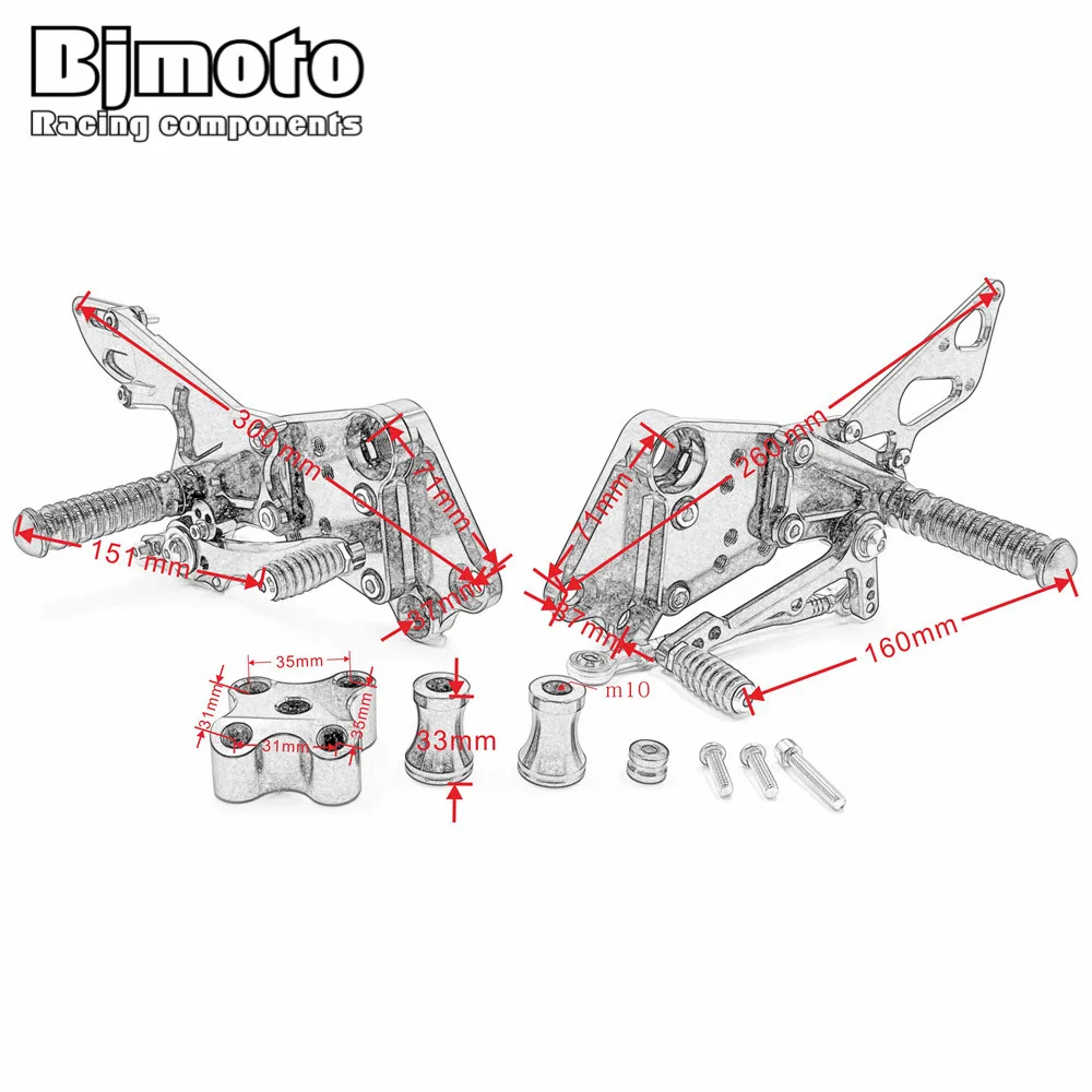 Bjmoto для Duke 390 2013 2014 2015 2016 2017 125 200 мотоциклетная система с ЧПУ регулируемая задняя