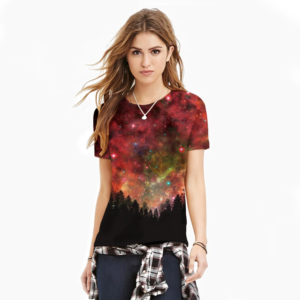 red printed tshirt