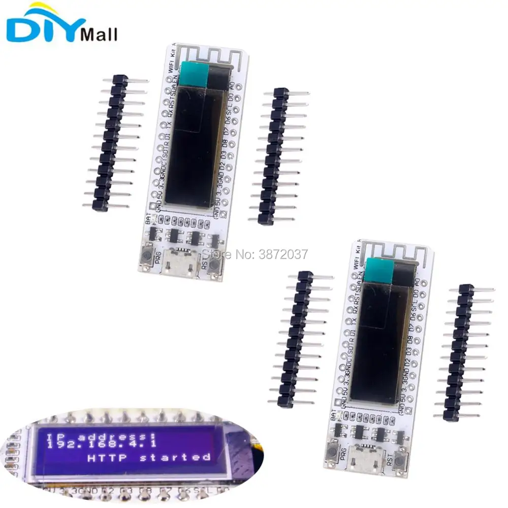 

2pcs/lot 0.91 inch OLED Display ESP8266 Development Board CP2104 Wifi Kit8 for Arduino IOT NodeMCU