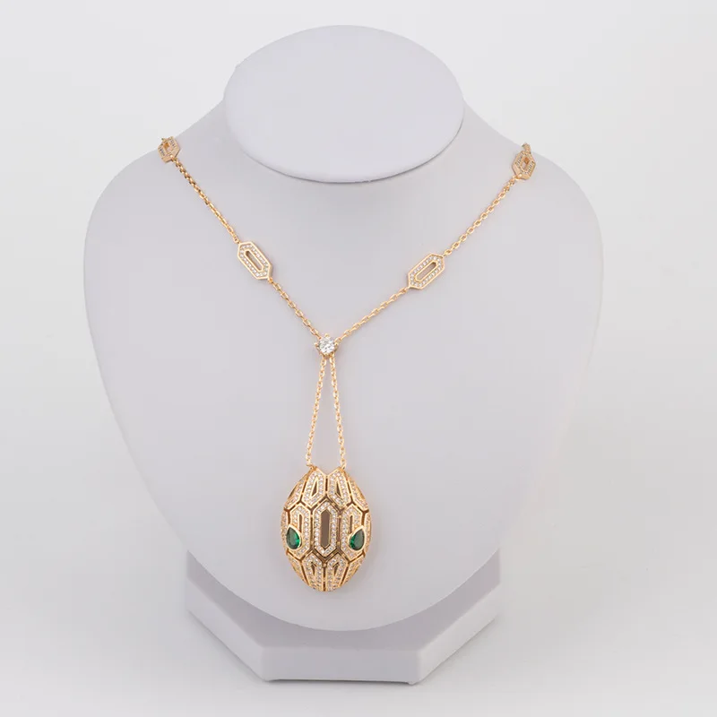

Jewelry Short Snake Head Woman Necklace Personality Exaggerated Set Zircon Collar Chain Pendant Accessories