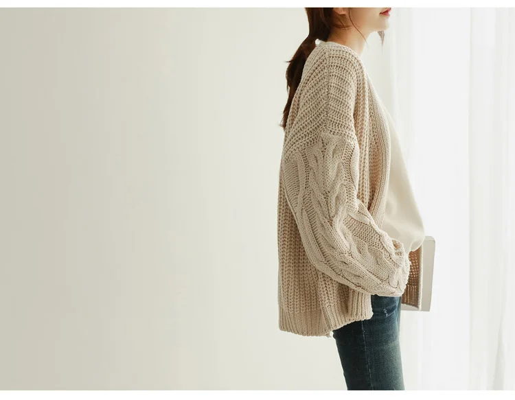 Yanueun Autumn Winter New Stylish Knitted Cardigan Long Sleeve Solid Loose Casual Sweaters Streetwear Women Clothing