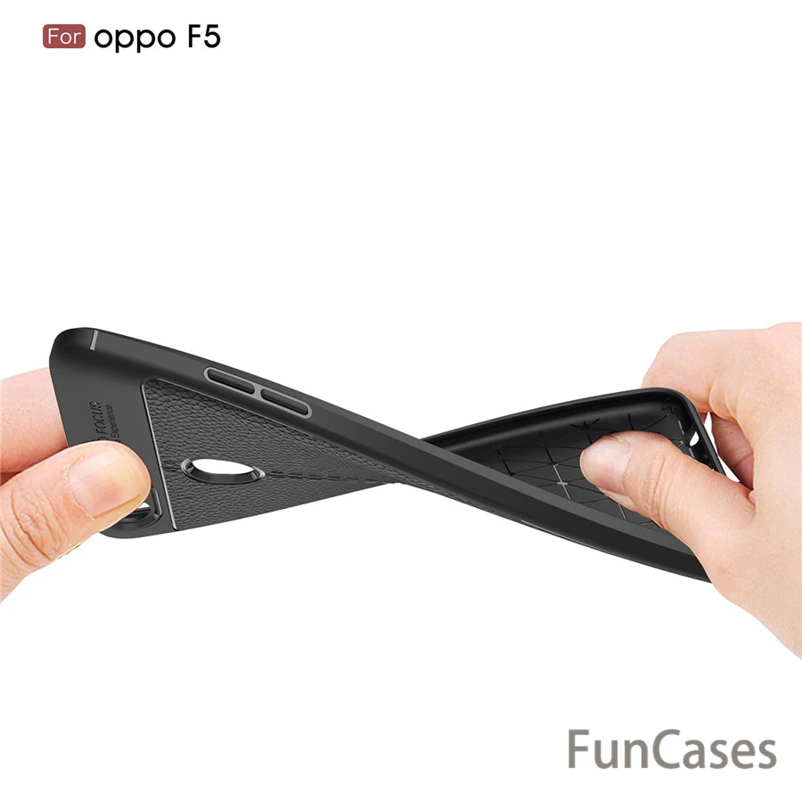 Untuk OPOSISI Kasus Untuk OPPO Kasus Penutup Untuk OPPO F5 F5 F5 TPU Silicone mewah Imitasi Kulit Telepon Kasus Untuk OPPO F5 balr handphone