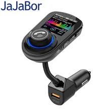 Jajabor Bluetooth автомобильный комплект 1,8 дюймов цветной ЖК-экран QC3.0 автомобильное зарядное устройство для устройства Handsfree fm-передатчик Bluetooth 5,0 автомобильный mp3-плеер