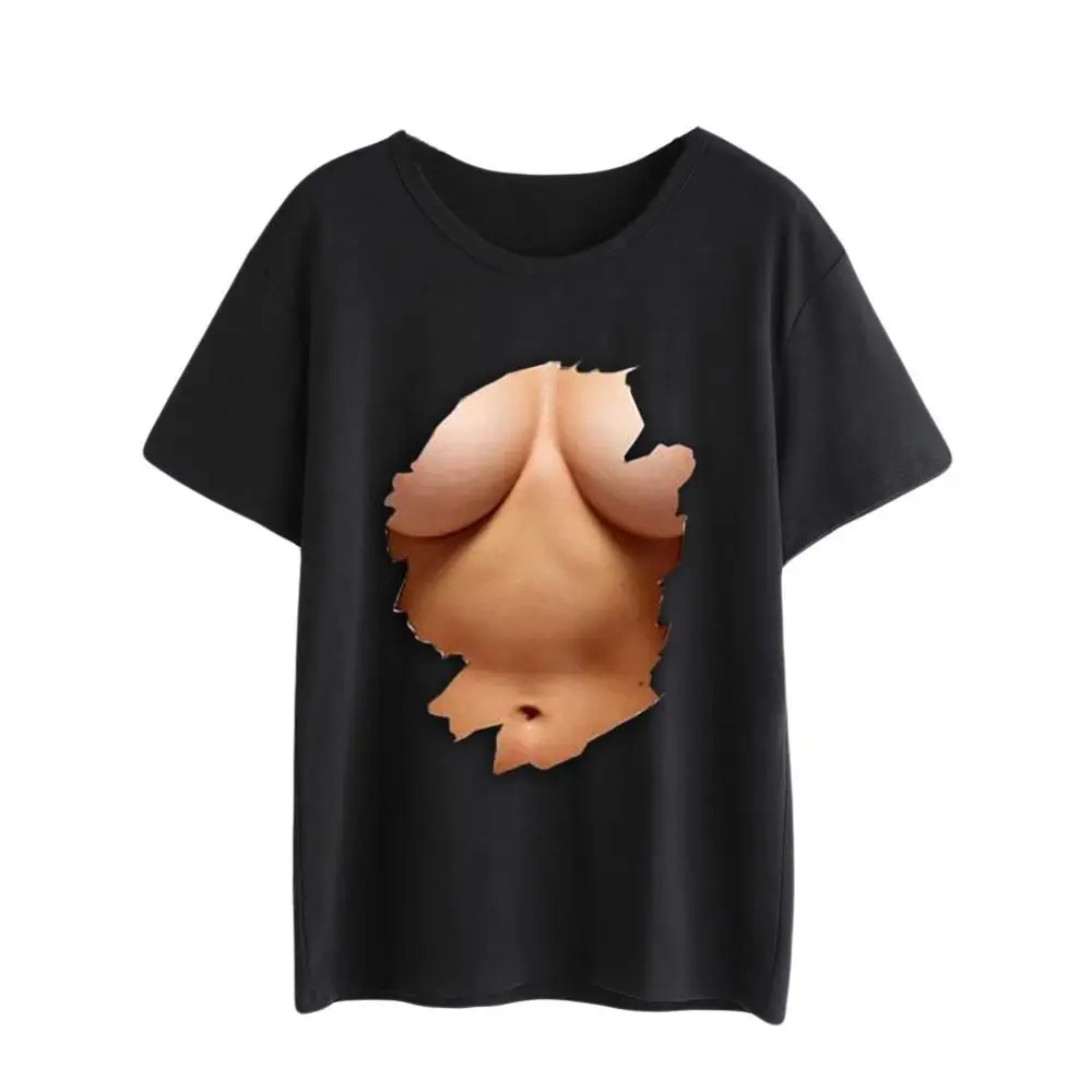 Летняя рубашка для женщин и девочек; большие размеры; футболки с принтом; топы с короткими рукавами; футболка - Цвет: Black