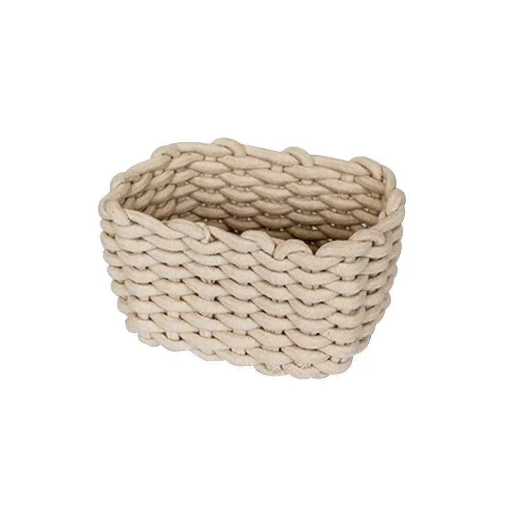 Handmade Cotton Rope Storage Basket Nordic Style Desktop Sundries Finishing Box Natural Fabric Laundry Toys Small Organizer Box