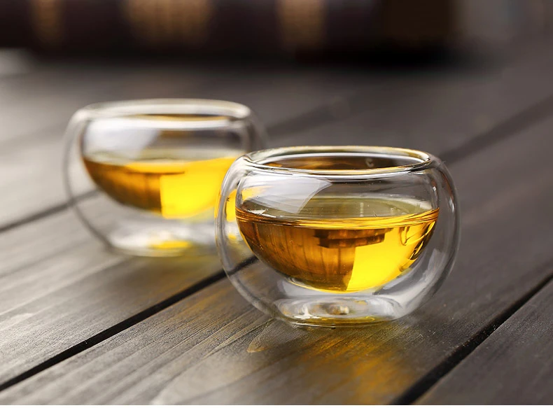 4 pcs Creative Heat Resistant Double Wall glass Cup,High Quality Fashion Cups For Tea Coffee Juice Drinkware,Kungfu TeaCup