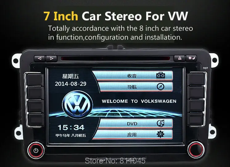 2015 Высококачественная 7-дюймовая автомобильная стереосистема для VW SKODA JETTA Passart GOLF