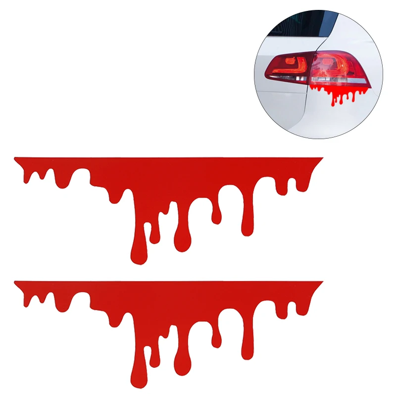 

2PCS Car Stickers Bleeding 3D Car-Styling Covers Halloween Decoration Automobiles Head Headlight Tail Light Decoration Sticker