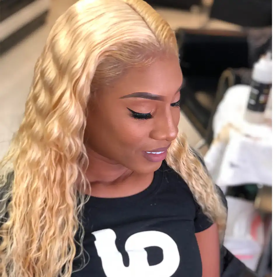 Luvin Hd Transparent 613 Honey Blonde Malaysian Curly Lace Front