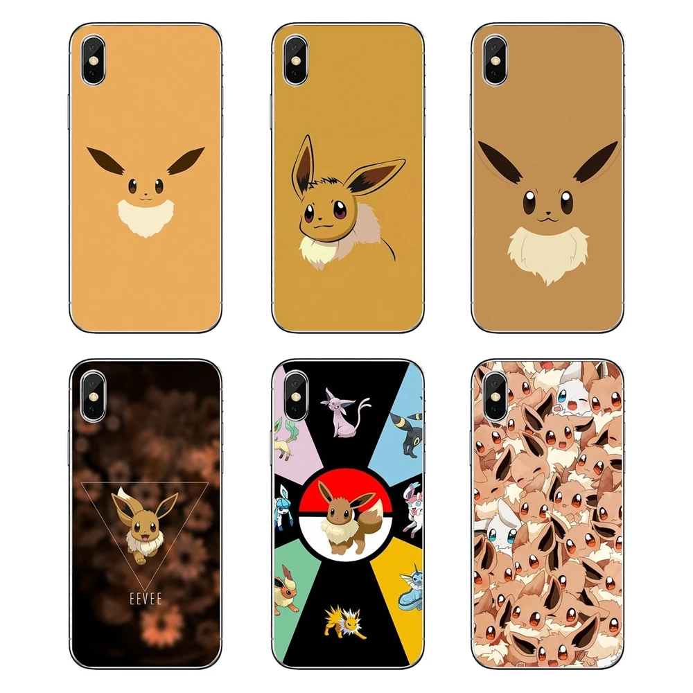 Милые аниме из мультфильмов Pokemons Eevee для iPod Touch iPhone 4 4S 5 5S 5C SE 6 S 7 8 X XR XS Plus MAX мягкие