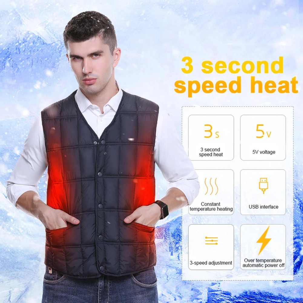Для мужчин женщин USB инфракрасного нагрева жилет куртка зима гибкий электрический термальность костюмы для спорта на открытом воздухе