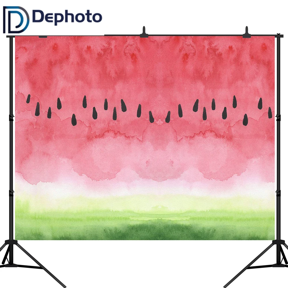 

DePhoto photography watermelon background summer painting fruit party backdrop decor photocall photophone photo studio prop