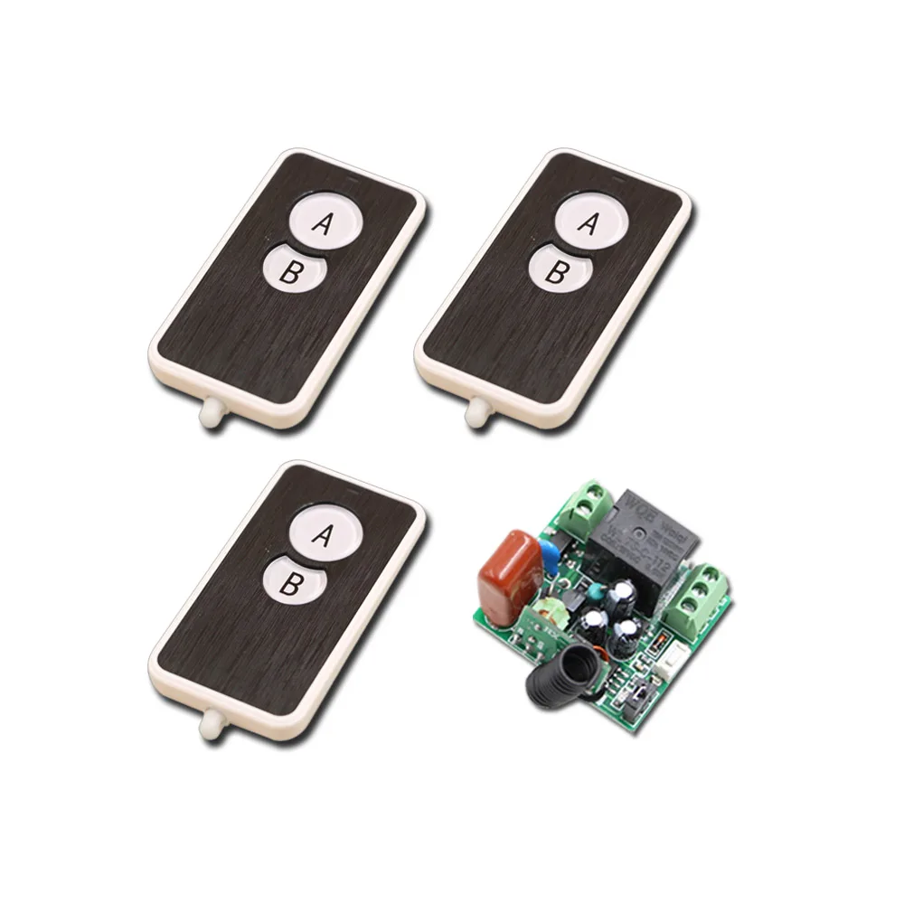 

2Key Mini Size 220V 1CH Wireless Remote Control Switch Relay 1X Receiver +3X 2CH Transmitter System 315 MHZ 433MHZ New