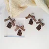 2022 Korean Fashion geometric bowknot cloth dangle earrings funny cute chocolate resin long earrings women jewelry ear clip gift ► Photo 3/6