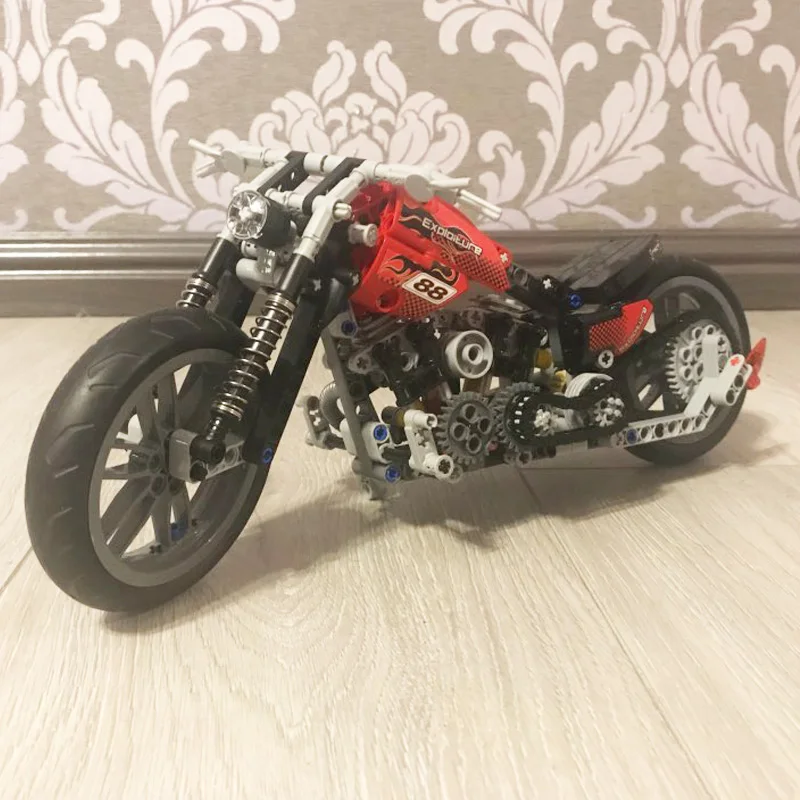 

Technic Exploiture Speed Racing Motorcycle Building Blocks Model Sets 378pcs Bricks Toys Compatible Legoings