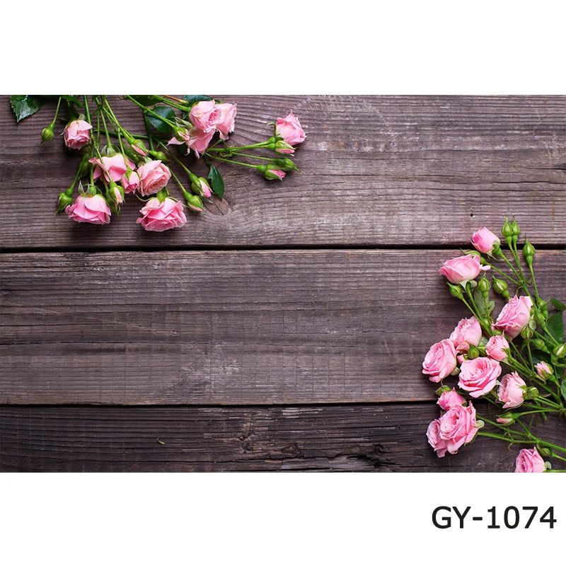 Wood Board blossom roses Flower frame Photocall dolls photo booth Studio Photography Background retro wood plank Photo Backdrop