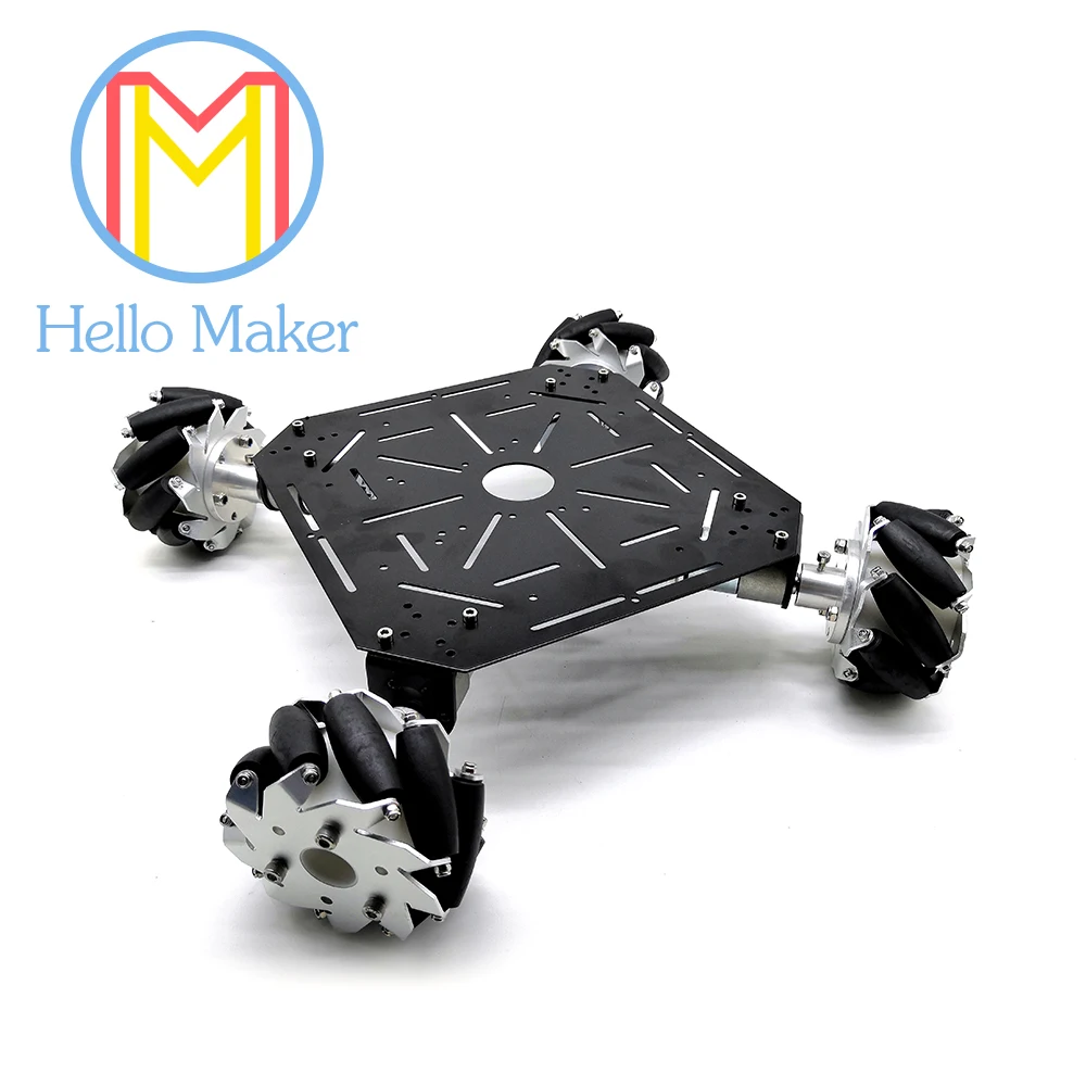 4 WD 100 мм колесо Mecanum. Алюминиевый сплав. Мощный двигатель. Для фанатов сделай сам.