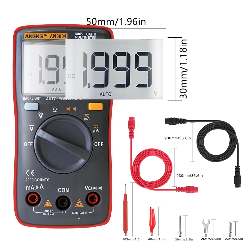 

Tool ANENG AN8004 multimetro Multimeter Profesional Transistor Capacitor Tester esr lcr multi meter analog multimeter true rm