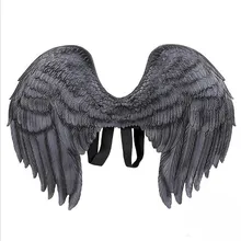 Взрослый Хэллоуин карнавал Марди Гра выполнить Опора Крыло ангела косплэй костюм черный, белый цвет аниме для рождественской Вечери